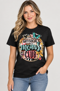 Antisocial Moms Club Graphic Tee – Butterfly & Bow Design