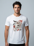 “Wear Your Edge: Skull & Floral Graphic Tee”