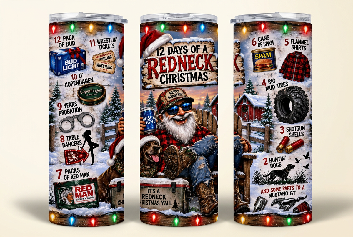 Red Neck Christmas Tumbler